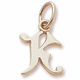 Rembrandt Charms Letter K Charm in Silver or Gold
