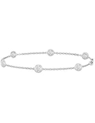CZ by the yard bracelet in 14k white gold bezel set with total gem weight 1.50 carat in 7 inch