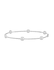 CZ by the yard bracelet in 14k white gold bezel set with total gem weight 1.50 carat in 7 inch