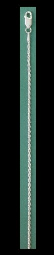 1.2mm Sterling Silver Diamond Cut Rope Chain Necklace, 30 inch