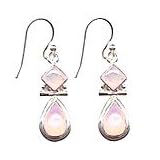 Sterling Silver Rose Quartz Earrings