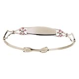 My First Bracelet w/ Pink Flowers - Sterling Silver