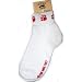 For Bare Feet Pair of Dog Paw Print Ankle Socks White Size 9-11 Red