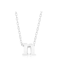 Silvertone Initial N Pendant Necklace