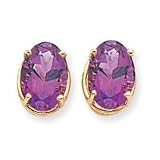 14k 14x10mm Oval Amethyst earring XE92AM