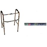 Geriatric - floral Canterbury Pattern Medical Walker. This fashionable, yet functional geriatric walker is lightweight and folds in seconds. Constructed of aircraft quality aluminum, this folding walker supports up to 250 lbs. and has convenient height adjustments from 34 - 39.