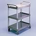 3-Shelf Economy Plastic Cart, 200-lb Capacity, 18-3/8x33-5/8x37-3/4, Platinum RUB342488PM