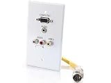 New CABLES TO GO RAPIDRUN AL CUSTOM TEMP RCA White Wall Plate Break-Away Flying Lead Stereo Audio