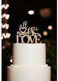 All You Need is Love Cake Topper-Unique Wedding Cake Topper-Romantic Love Cake Topper-Custom All You Need Is Love Cake Topper Decoration