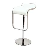 LEM Piston Style White Leather Bar Stool