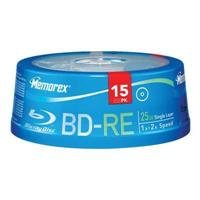 Memorex 32020013366 25GB 2X Rewriteable BD-RE Blu-ray Discs (15pk Spindle)