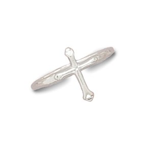 Small Polished Cross Ring