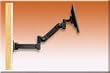 Wall Mount LCD Height Adjustable Monitor 15" Arm with 10" Extension - Supports 5.5 - 17 Lb. - Black