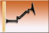 Wall Mount LCD Height Adjustable Monitor 15 Arm with 10 Extension - Supports 5.5 - 17 Lb. - Black