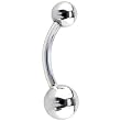 Solid 14KT White GOLD BALL Belly Ring 3/8" 6mm/4mm