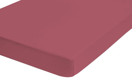 Biberna 77866/537/388 Jersey-Elastic Spannbetttuch / 120 x 200 cm - 130 x 220 cm / Farbe: braunrot
