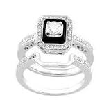 Black Onyx Engagement Ring 1/2Cttw Diamonds