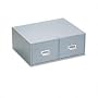 Buddy Products 1669-1 Buddy Products Double Drawer Steel 6 x 9 Card Cabinet, 16"D, 3000-Card Cap, Gray
