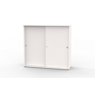 Wellemöbel Aktenschrank Schiebetürenschrank Quicks mit 4 Böden 120cm weiß