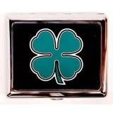 Outer Rebel Fashion Flasks and Smoking Accessories- Lucky Clover Stainless Steel Cigarette ID Case...