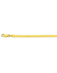 14K Yellow Gold 3.0mm wide Diamond Cut Imperial HerRingbone Chain with Lobster Clasp