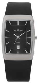 Skagen #690LSLB Men's Leather Strap Slim Watch