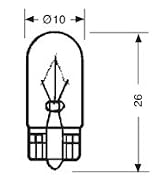 (501) 12V 5W Capless Sidelight Bulbs, Pack of 10