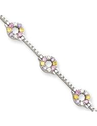 Sterling Silver Multicolor CZ Bracelet