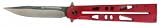Valor - Folder Red Anodized Pierced Handle 5"