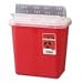 Biohazard Sharps Container W/Clear Lid, 2 Gallon, Red