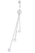 Stainless Steel Dangle Belly Ring with Clear CZ