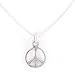 Small Open Design Peace Symbol Pendant in Sterling Silver on a 16" Sterling Box Chain, #8123