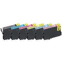 12 cartouches d'encre compatibles - 2 noir, 2 cyan, 2 magenta, 2 jaune, 2 rouge clair, 2 bleu clair - Equivalent aux cartouches originales Epson T0481, T0482, T0483, T0484, T0485, T0486 - Convient aux mod&egrave;les Epson Stylus Photo R 200, 210, 220, 300, 300M, 310, 320, 340, Stylus Photo RX 300, 500, 510, 600, 620, 630, 640, Inkjet Multifonction PM-A 870, PM-D 770