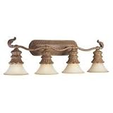 Progress Lighting West Palm Riviera Crackle Four-Light Bath Fixture