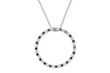 1 Carat Blue and White Diamond 14K White Gold Circle Pendant w/Chain