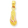 14k Pink Enameled Small Flip Flop Pendant