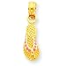 14k Gold Pink Enameled Small Flip Flop Pendant