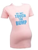 Do Not Touch The Bump Short Sleeve Pink Maternity Top