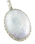Large Oval Rainbow Moonstone & Sterling Silver Pendant