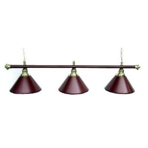 61" Metal Pool Table Light Billiard Lamp Burgundy and Brass
