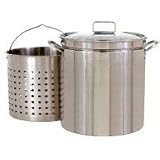 Review Bayou Classic 1124 / Bayou Classic 1124 24-Quart All Purpose Stainless Steel Stockpot with Steam and Boil Basket