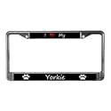Black I Love My Yorkie Metal License Plate Frame