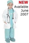 Green Junior Physician Outfit with Lab Coat and Scrub Set, Size 2/3