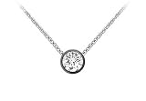 14K Black Gold : Round Diamond Solitaire Pendant - 0.33 CT TW.