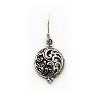 Sterling Silver Antique Filigree Ying and Yang Earrings