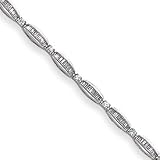14k White Gold Fancy Diamond Tennis Bracelet - 7 Inch - Fold Over Catch