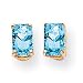 14k 6x4mm Emerald Cut Blue Topaz earring XE65BT