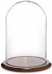 Glass Doll Dome with Walnut Base - 10