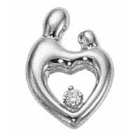 Mother and Child Sterling Silver 18" Chain .15ct Diamond Pendant Janel Russel Design by Watches Diamond
