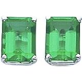 14K WG Emerald Cut Mount St. Helens Earrings Jewelry |A